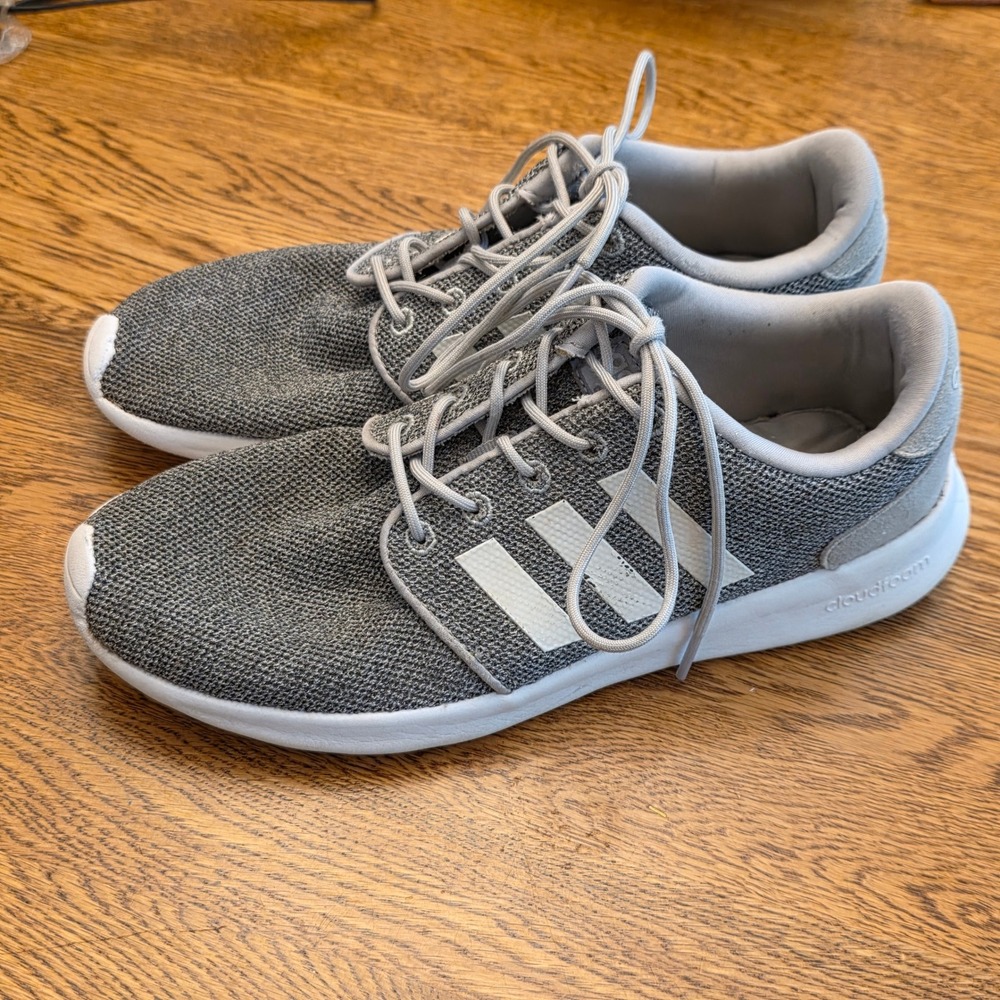 Adidas Cloudfoam QT Racer Grey White Womens‎ Running Shoes AW4313 Size 7.5